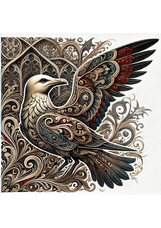 Sticker Sheet – Seagull In Gothic Style Full, Cat. No. 2125