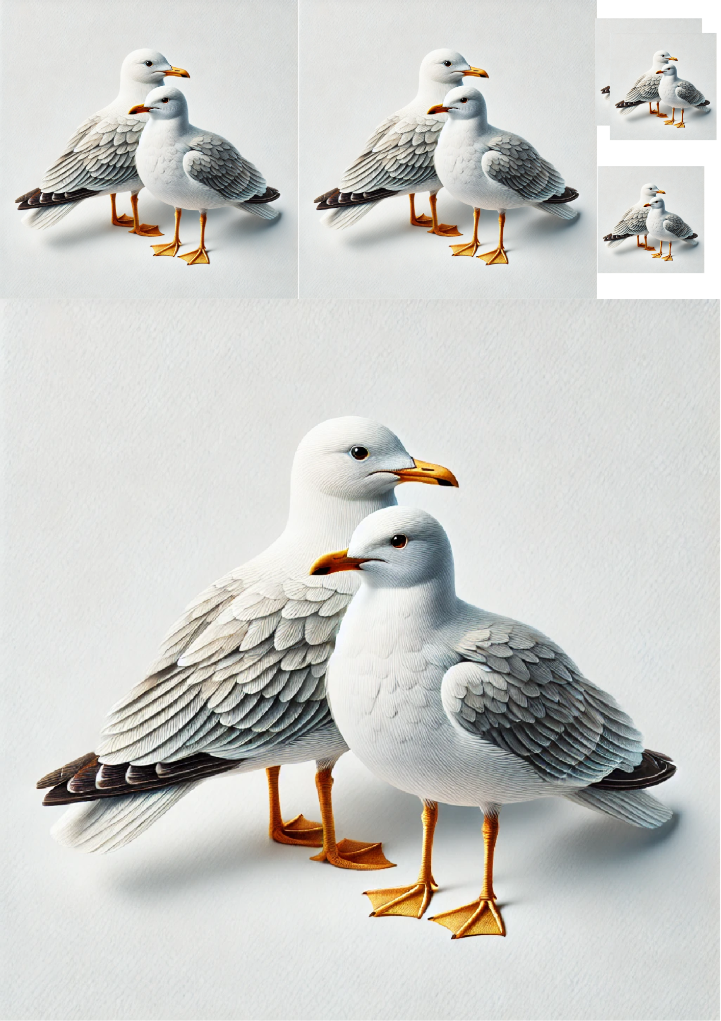 Sticker Sheet / Greeting Card – Seagulls Collage Cat. No. 1335