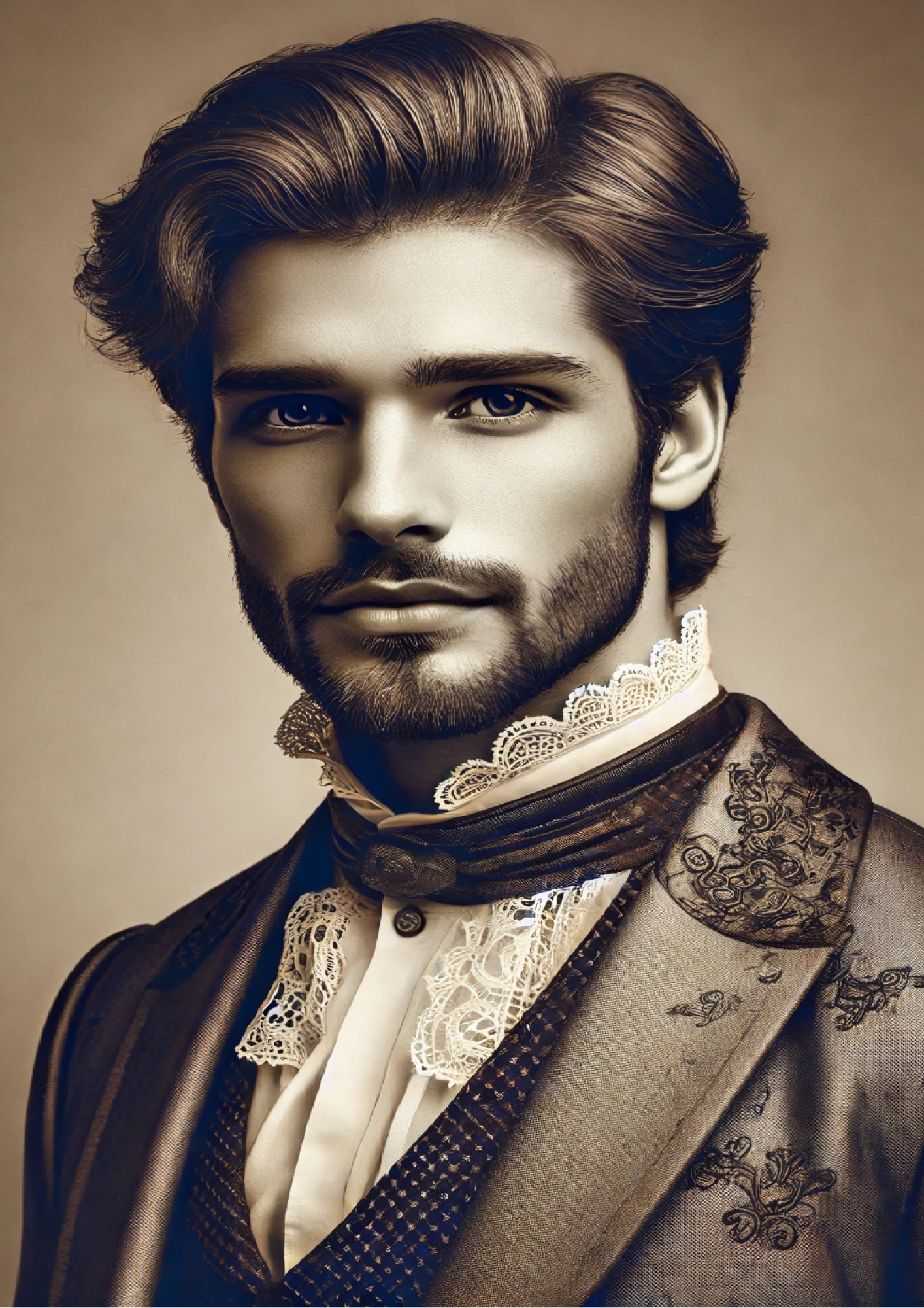 Sticker Sheet / Greeting Card – Handsome Man In Victorian Style 2 Full Cat. No. 1432