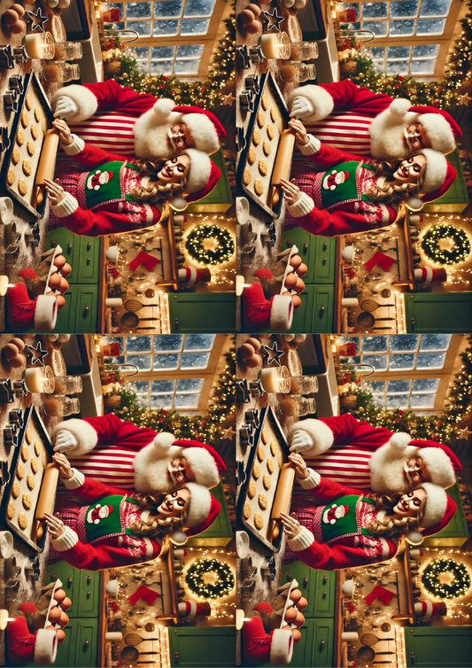 Stickerbogen Weihnachtsmann und Weihnachtsfrau Collage Kat. Nr. 1538