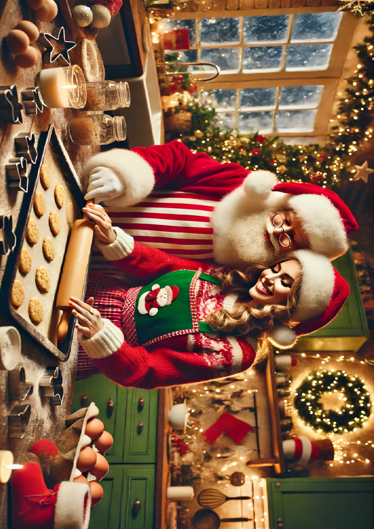 Sticker Sheet / Greeting Card – Santa Claus and Mrs. Claus Full Cat. No. 1539