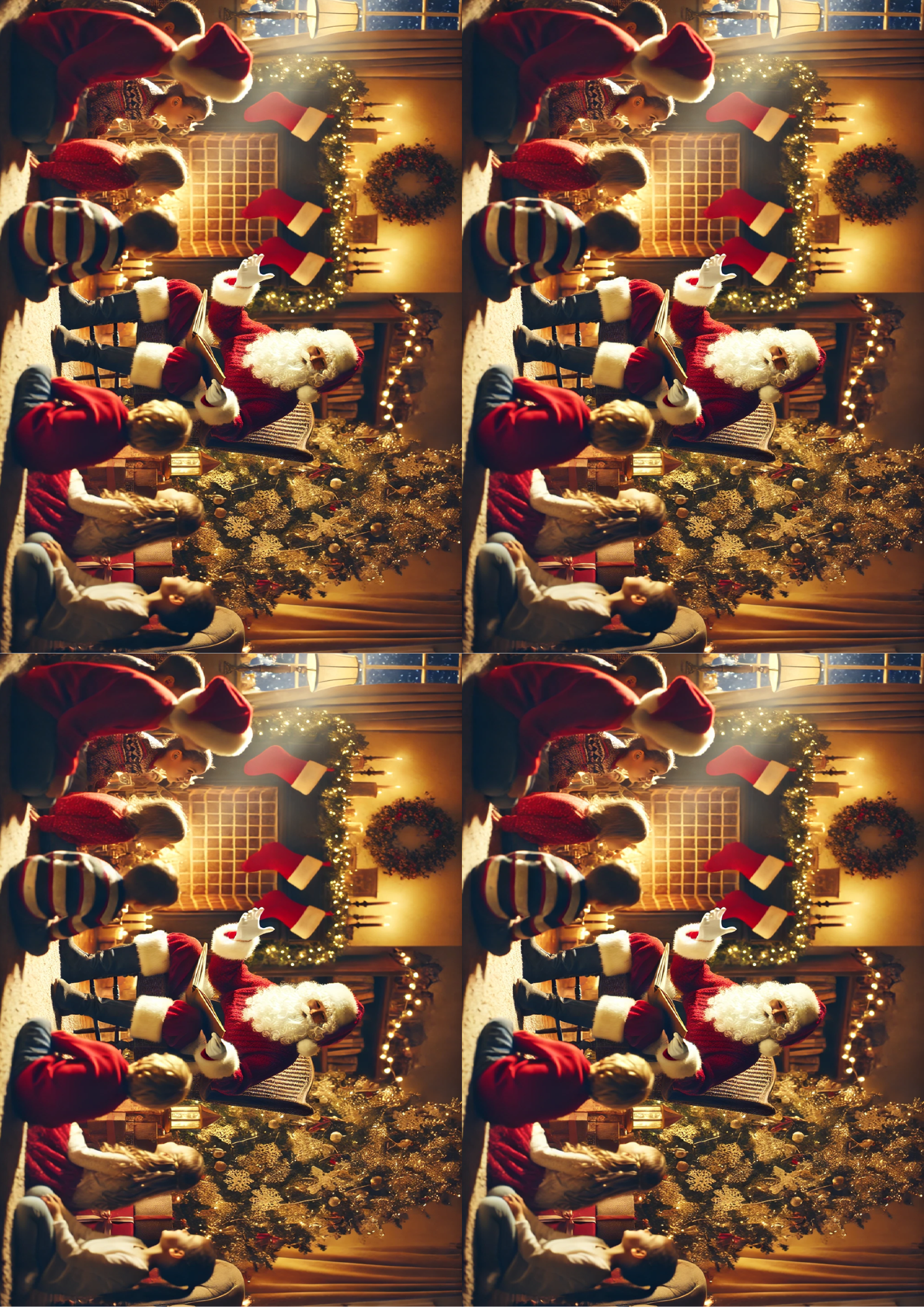 Sticker Sheet / Greeting Card – Santa Claus Tells Stories Collage Cat. No. 1548