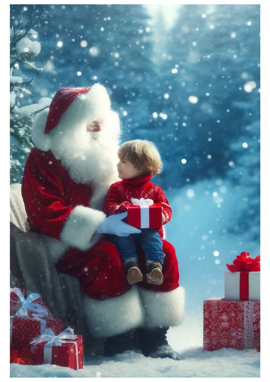 Sticker Sheet – Christmas Tree Santa Claus Boy Full Cat No. 758