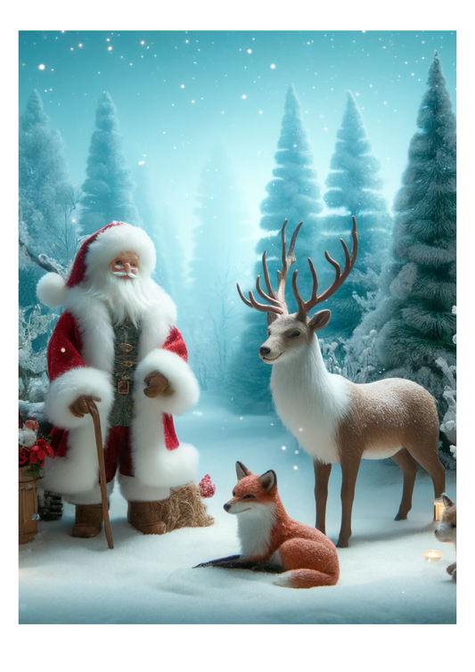 Sticker Sheet – Santa Claus, Reindeer, Fox Full Cat No. 760