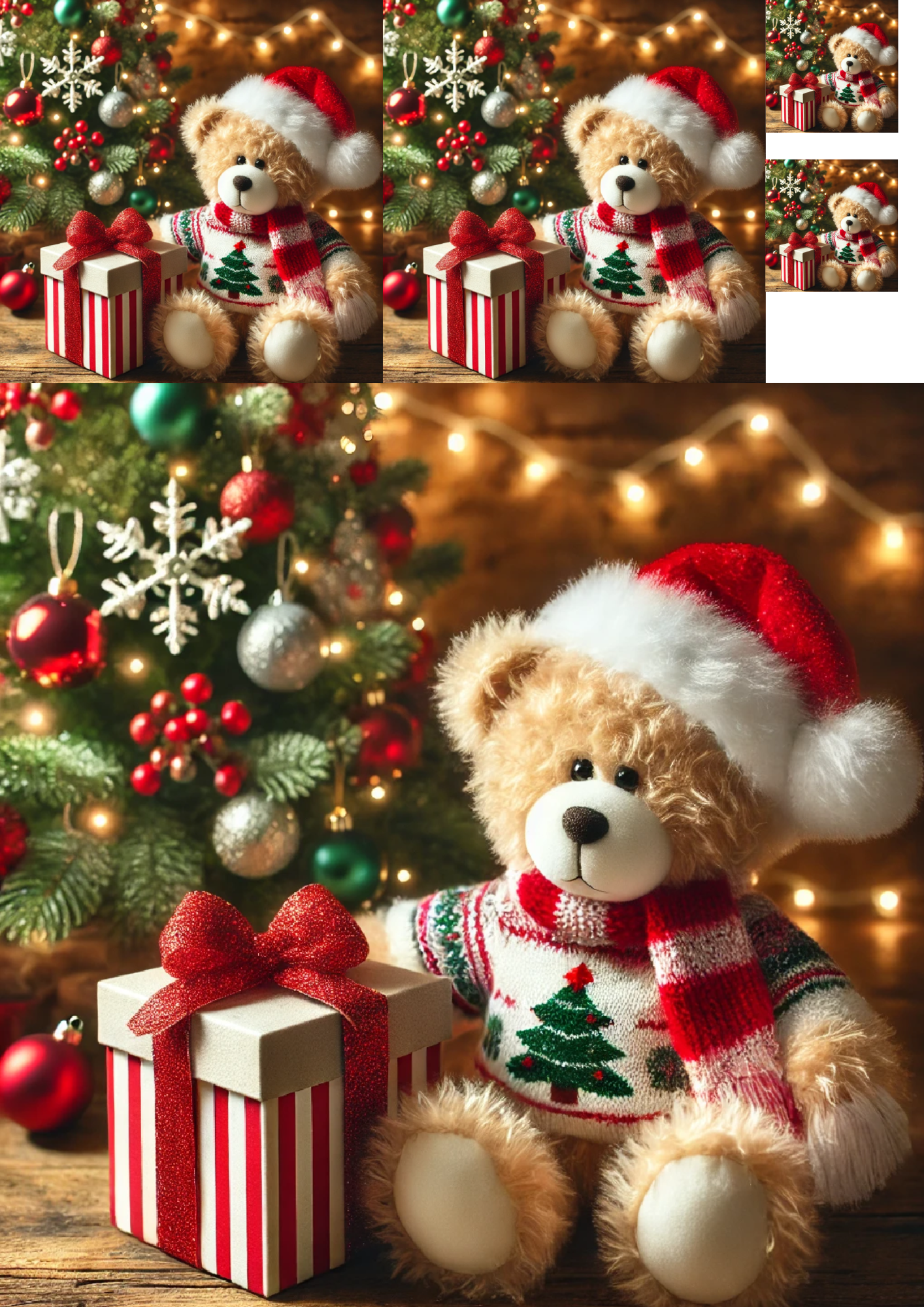 Sticker Sheet / Greeting Card – Teddy Bear With Gifts Collage Cat. No. 1204