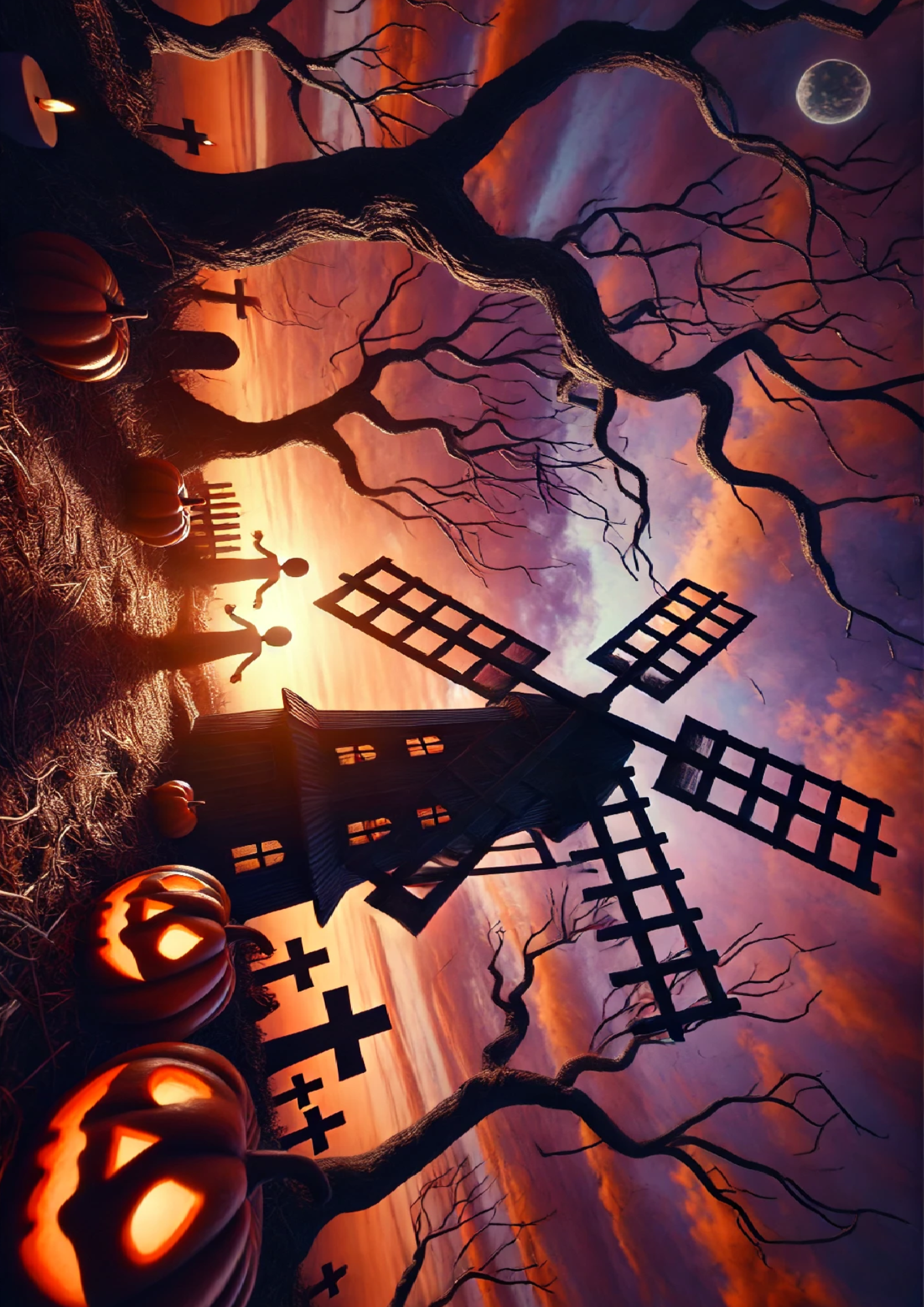 Sticker Sheet / Greeting Card – Halloween Mill Full Cat. No. 1625