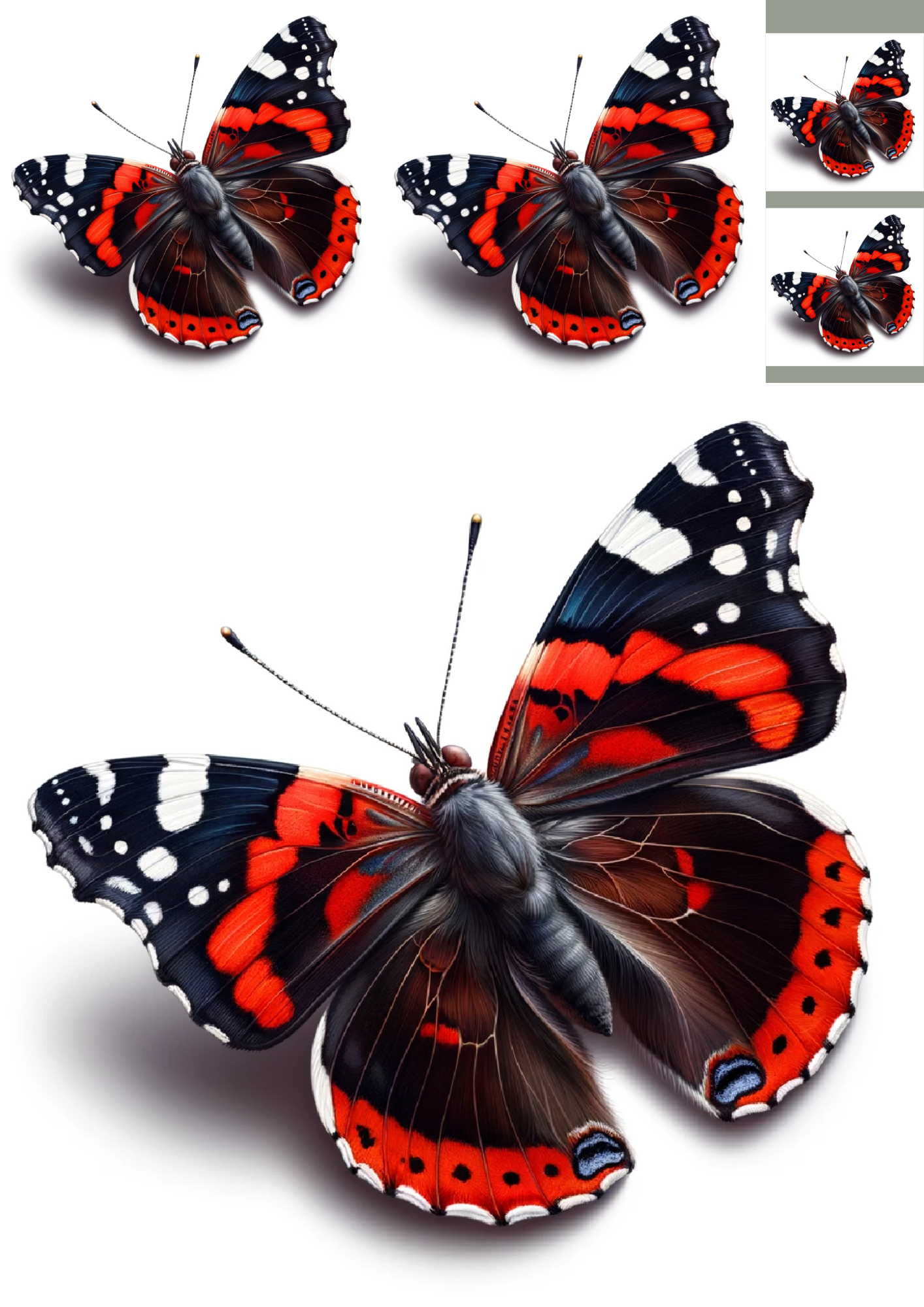 Sticker Sheet / Greeting Card – Butterfly Admiral Collage Cat No. 1107