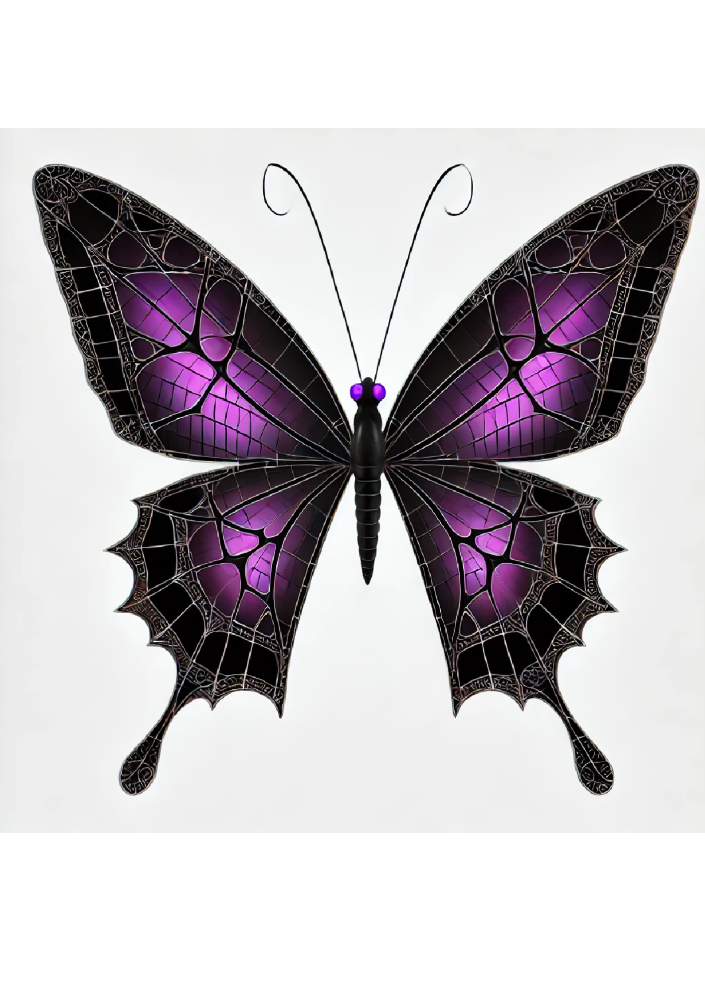 Sticker Sheet / Greeting Card – Butterfly In Gothic Style Full Cat. No. 2382