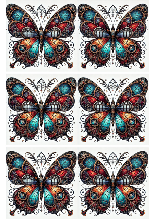 Sticker Sheet – Butterfly In Gothic Style 2 Collage, Cat. No. 2128