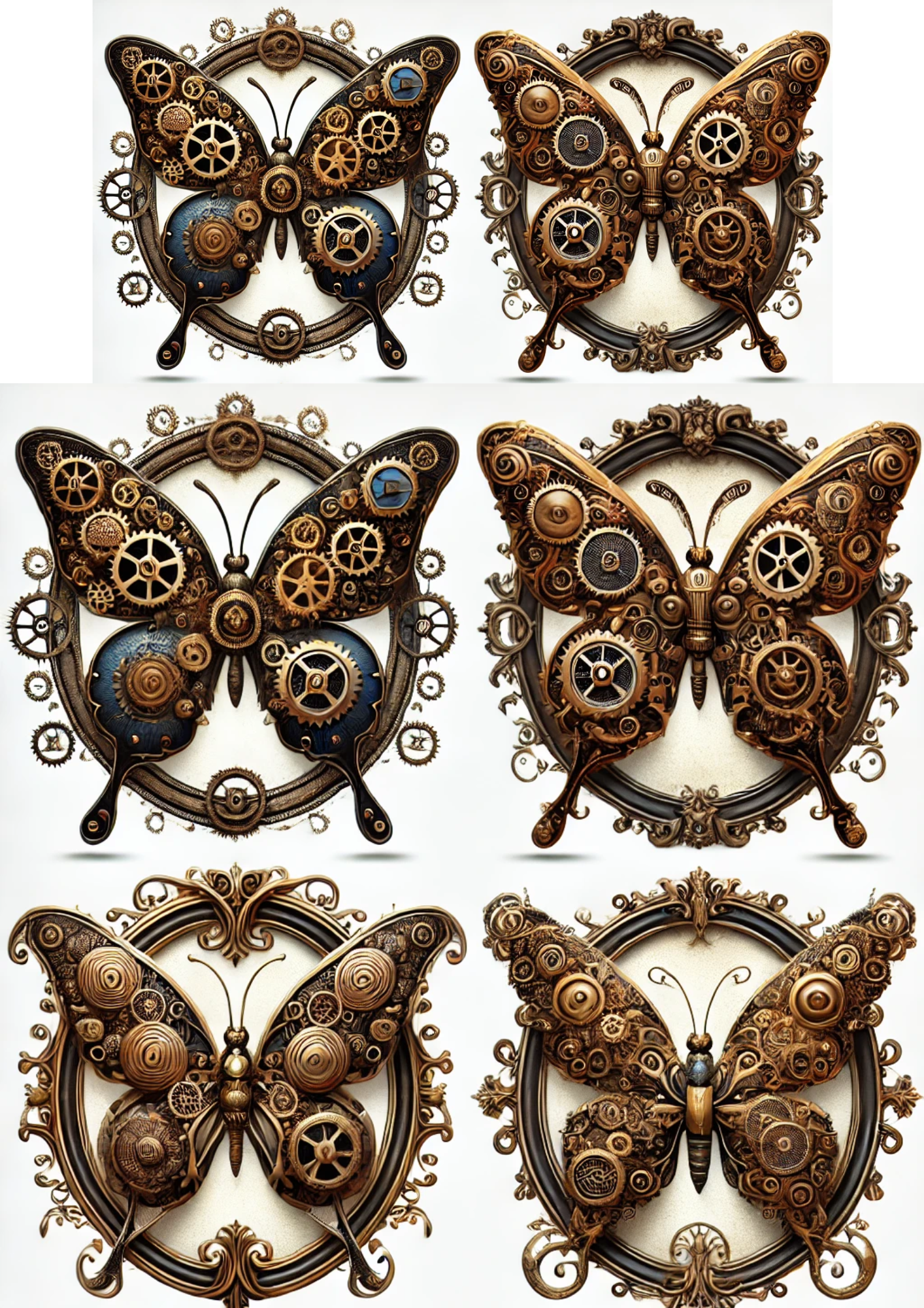 Sticker Sheet / Greeting Card – Butterflies Steampunk Full Cat. No. 3062