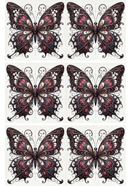 Sticker Sheet – Butterfly In Gothic Style 3 Collage, Cat. No. 2130