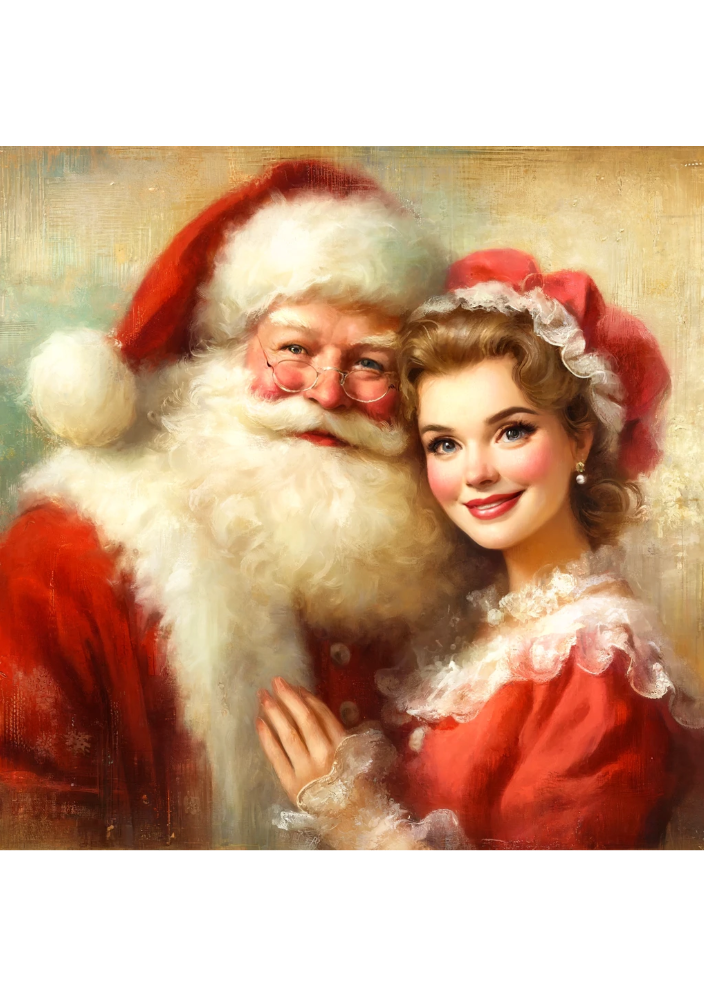 Sticker Sheet / Greeting Card – Mr. and Mrs. Santa Claus Full Cat. No. 2874