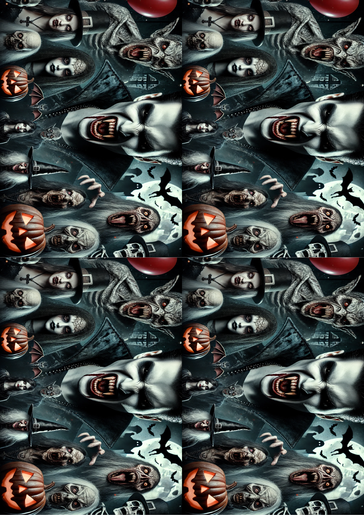 Sticker Sheet / Greeting Card – Dark Vampires Collage Cat. No. 1626