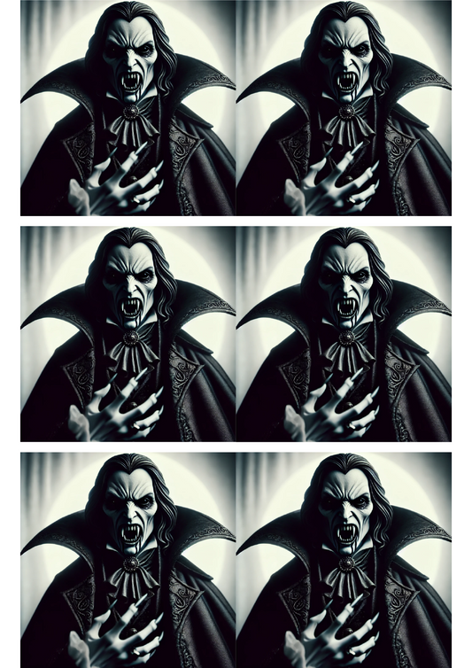 Sticker Sheet Dark Vampire On White Background Collage Cat. No. 1628