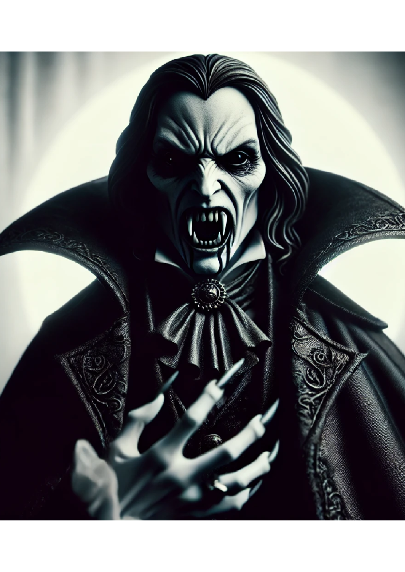 Sticker Sheet / Greeting Card – Dark Vampire On White Background Full Cat. No. 1629