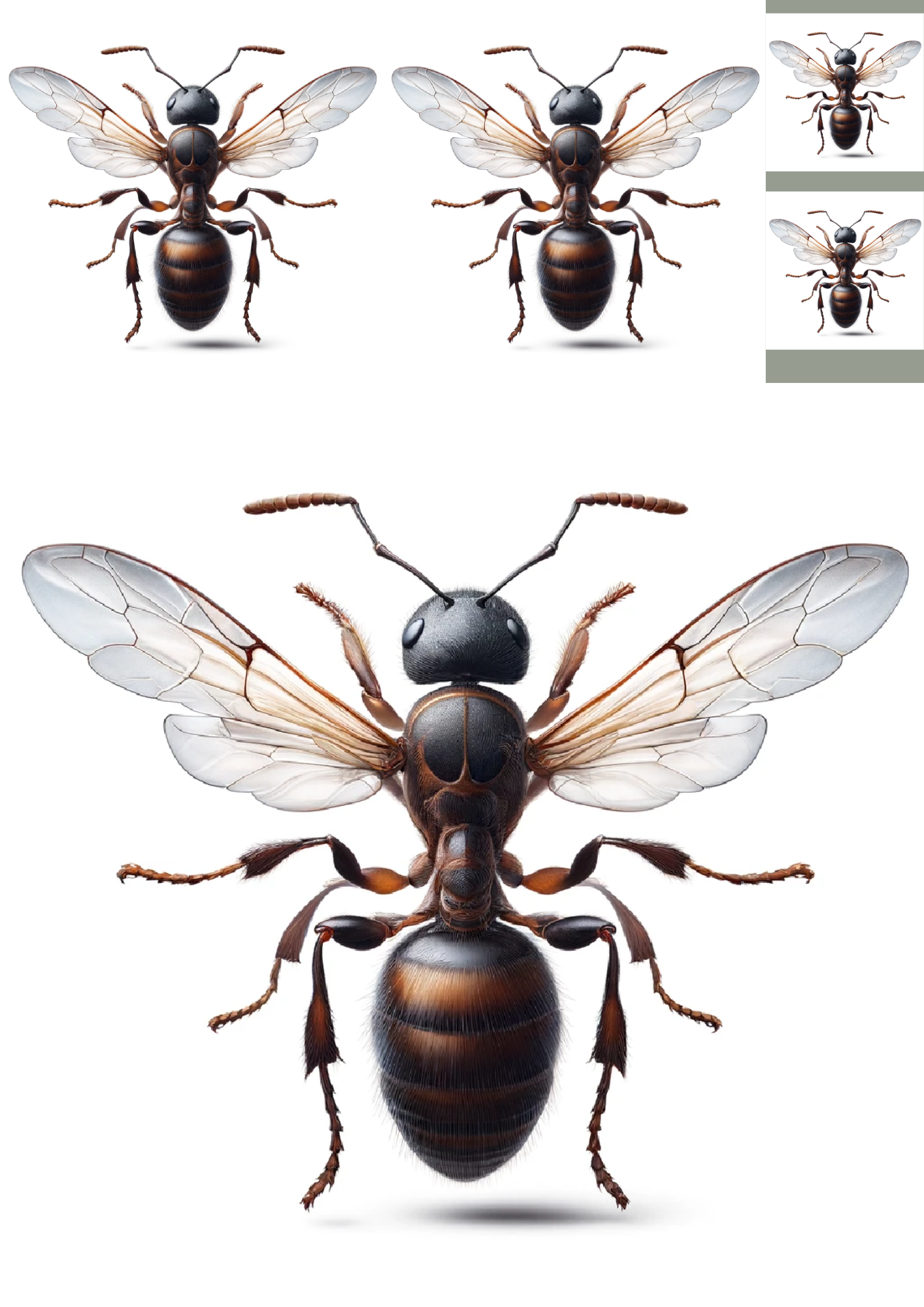 Sticker Sheet / Greeting Card – Ant Queen Collage Cat No. 1113