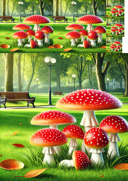Sticker Sheet – Toadstools In The Park Collage Cat. No. 1218