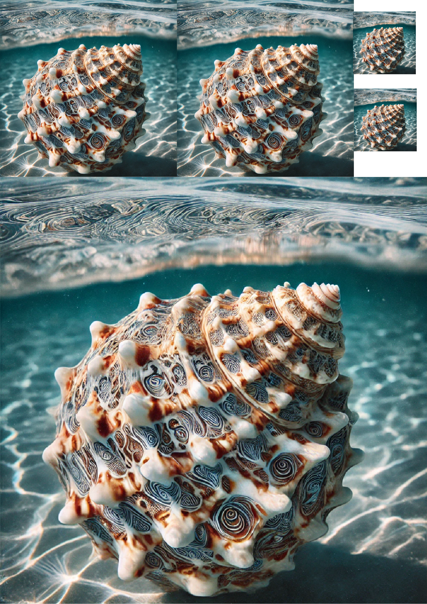 Sticker Sheet / Greeting Card – Seashell In The Sea Collage Cat. No. 1351