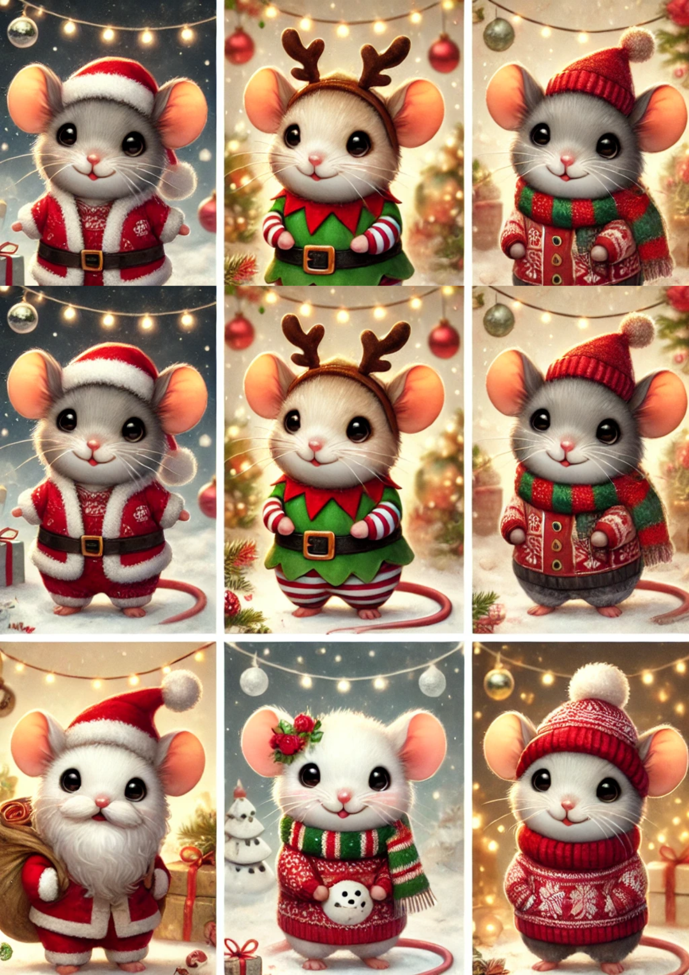 Sticker Sheet / Greeting Card – Little Mice Christmas Full, Cat. No. 2161