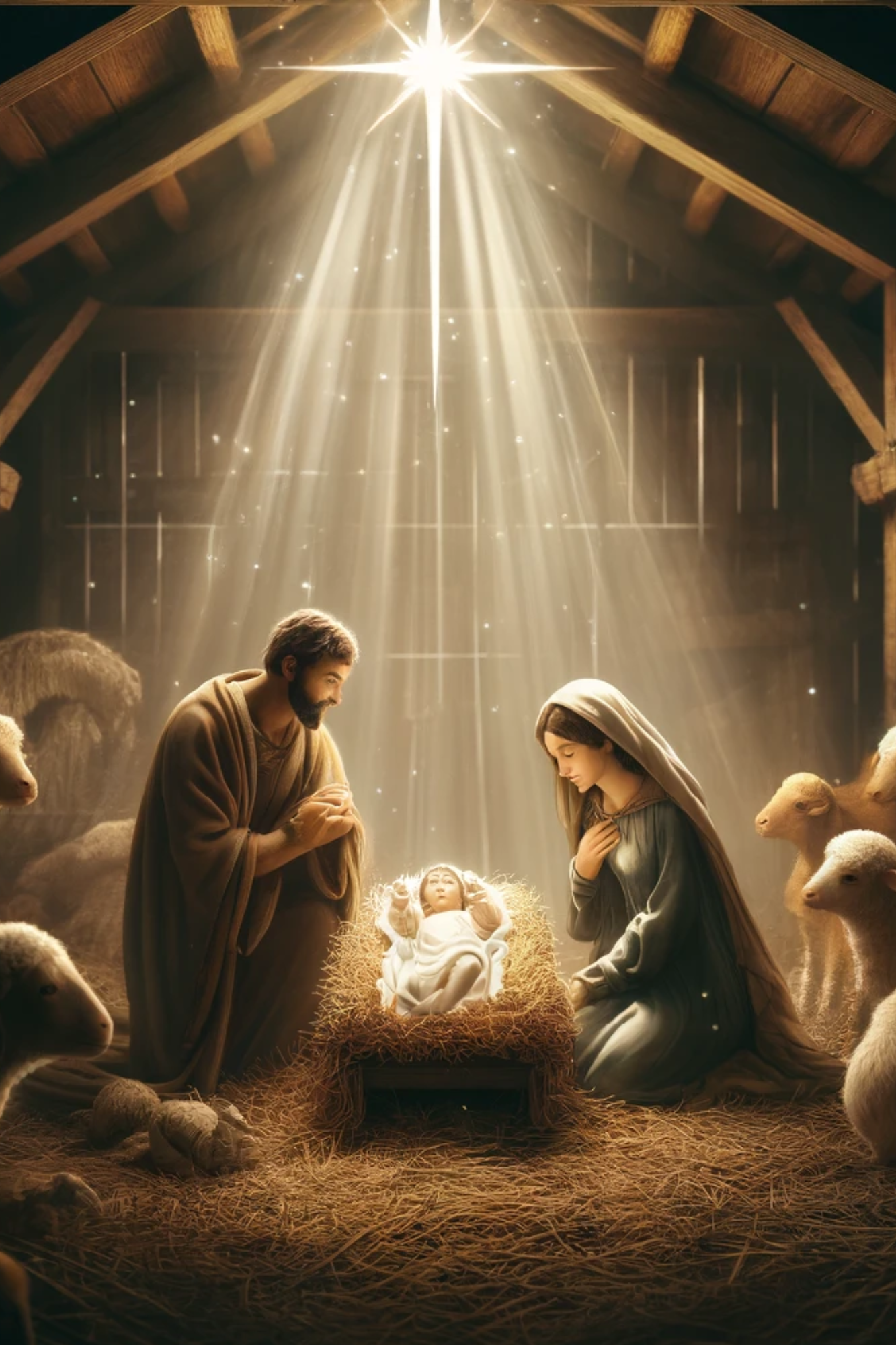 Sticker Sheet / Greeting Card – Jesus In The Stable Of Bethlehem, Full, Cat. No. 632