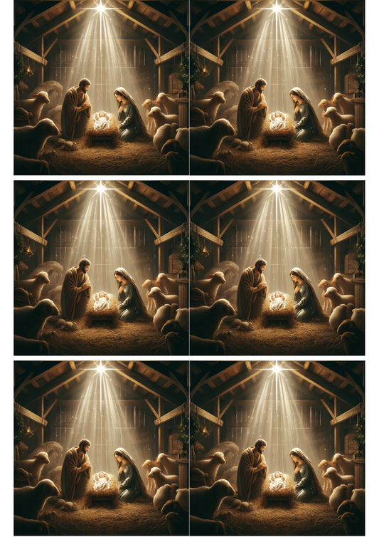 Sticker Sheet – Jesus In The Stable Of Bethlehem, Collage 6, Cat. No. 2055