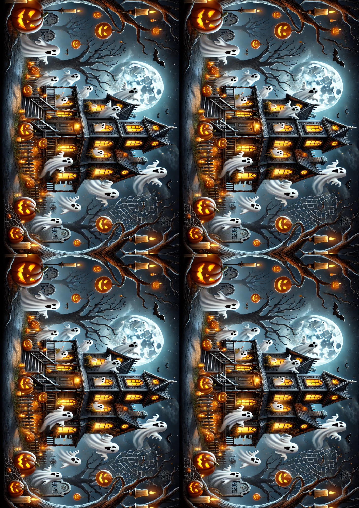 Sticker Sheet / Greeting Card – Haunted House Collage Cat. No. 1630