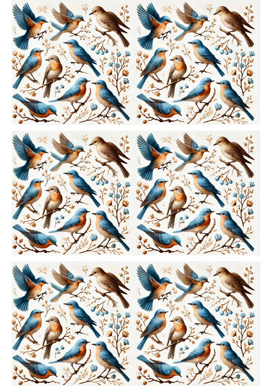 Sticker Sheet – Blue Birds Collage Cat. No. 3063