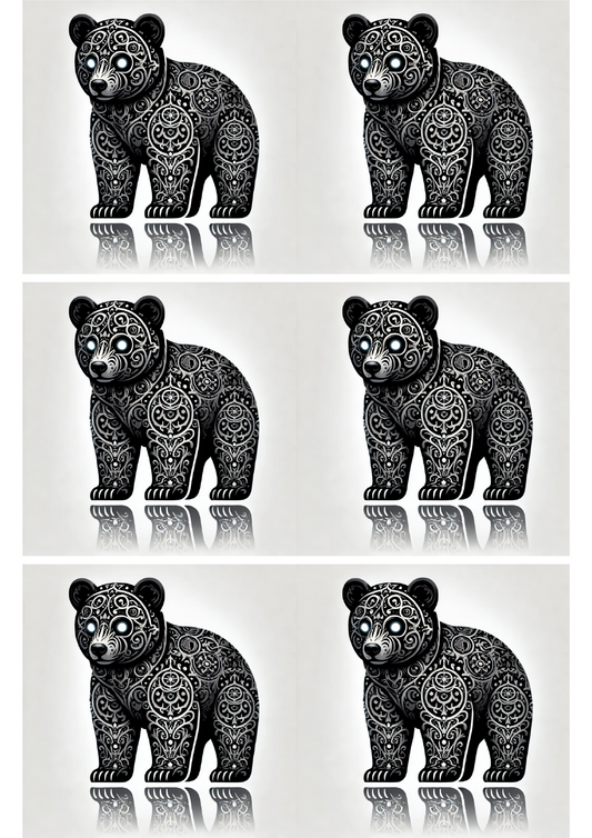 Sticker Sheet – Little Bear In Gothic Style Collage Cat. No. 2391