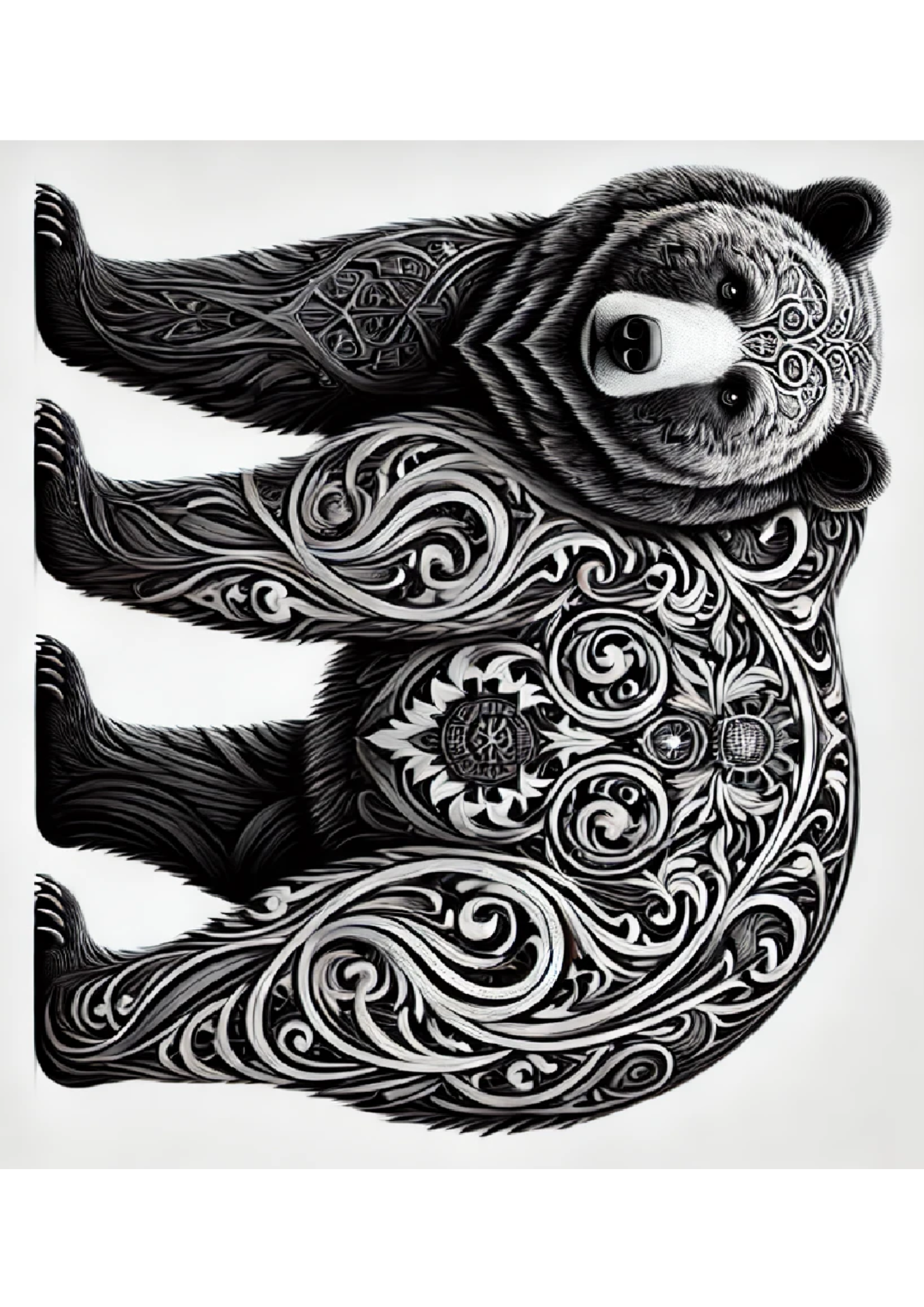 Sticker Sheet / Greeting Card – Bear In Gothic Style Full Cat. No. 2394