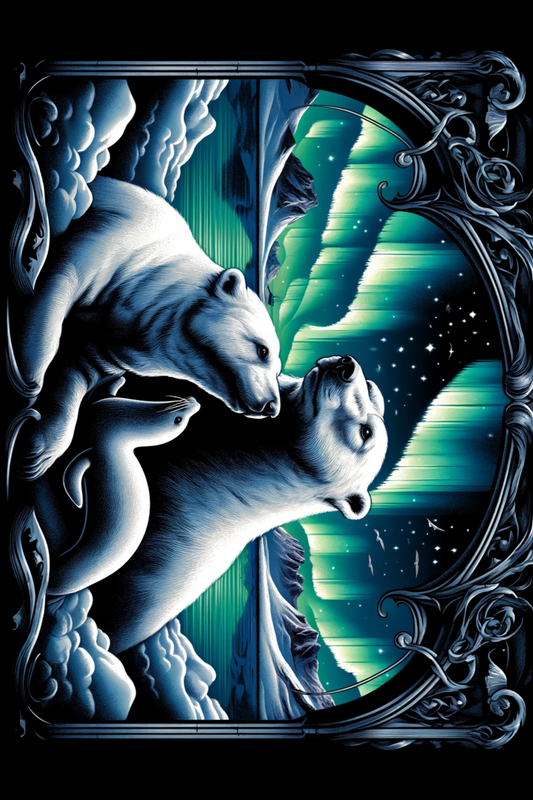 Sticker Sheet – Polar Bear With Seal Gothic Full Cat. No. 228