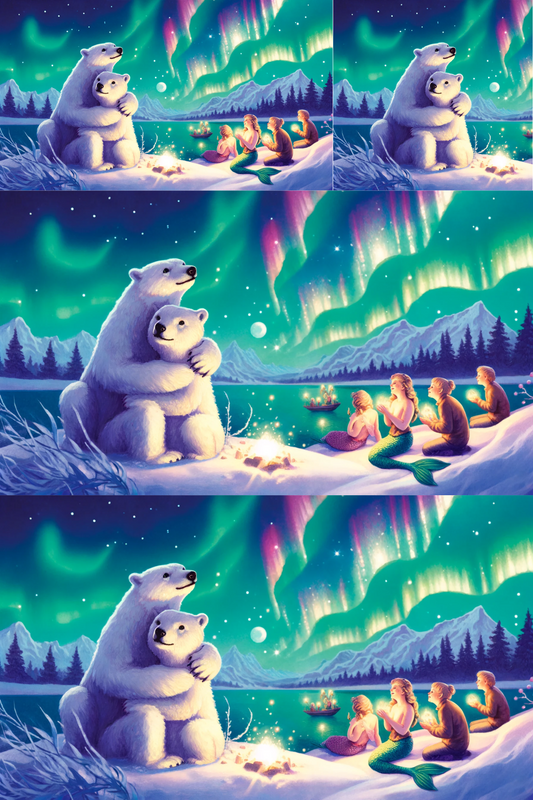 Sticker Sheet Polar Bears and Mermaids Collage Cat. No. 229