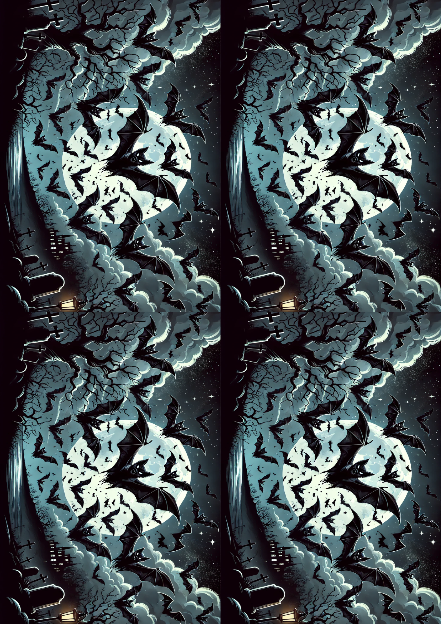 Sticker Sheet / Greeting Card – Bats Collage Cat. No. 1632