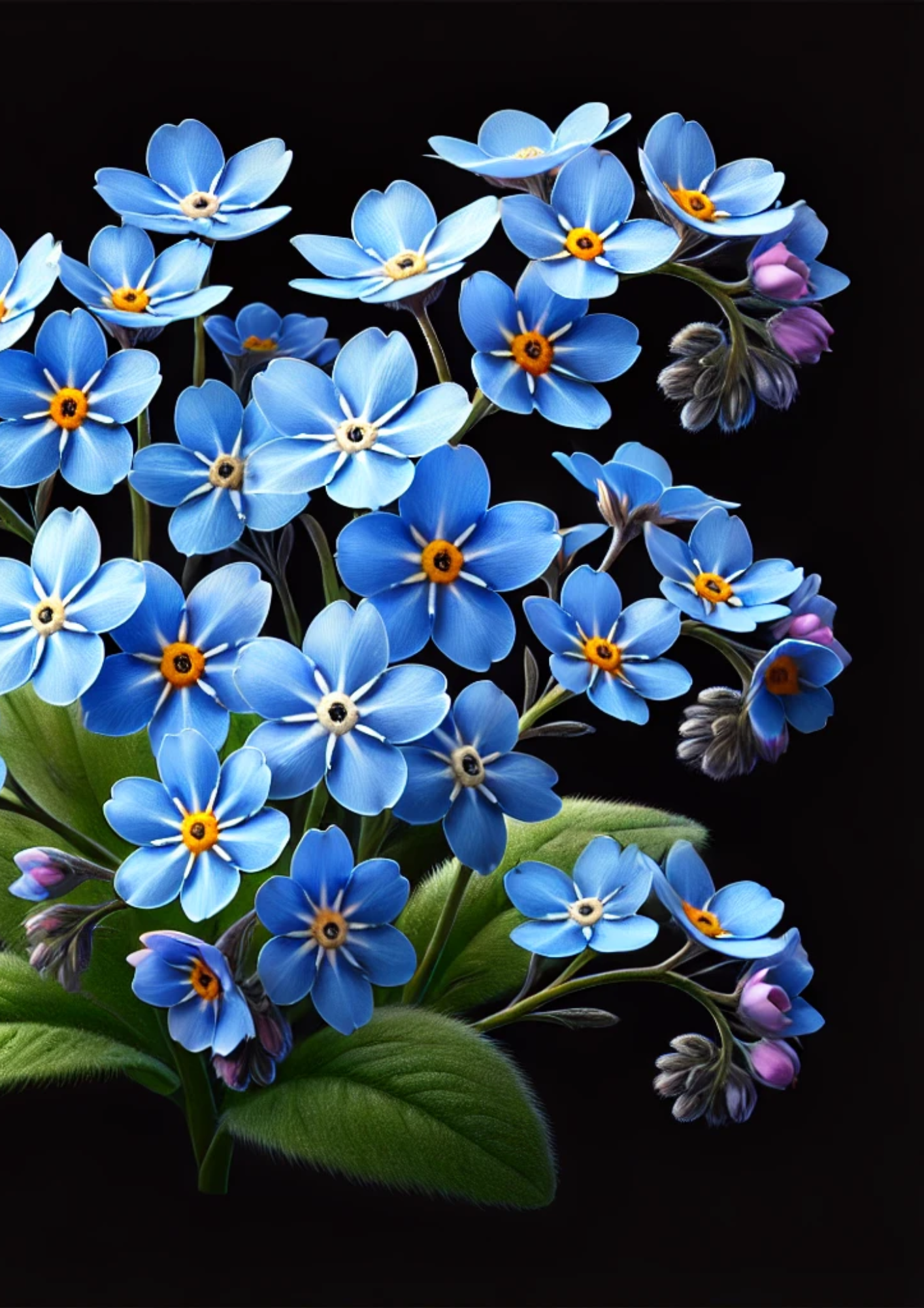 Sticker Sheet / Greeting Card – Forget-me-nots 2 Full, Cat. No. 2177