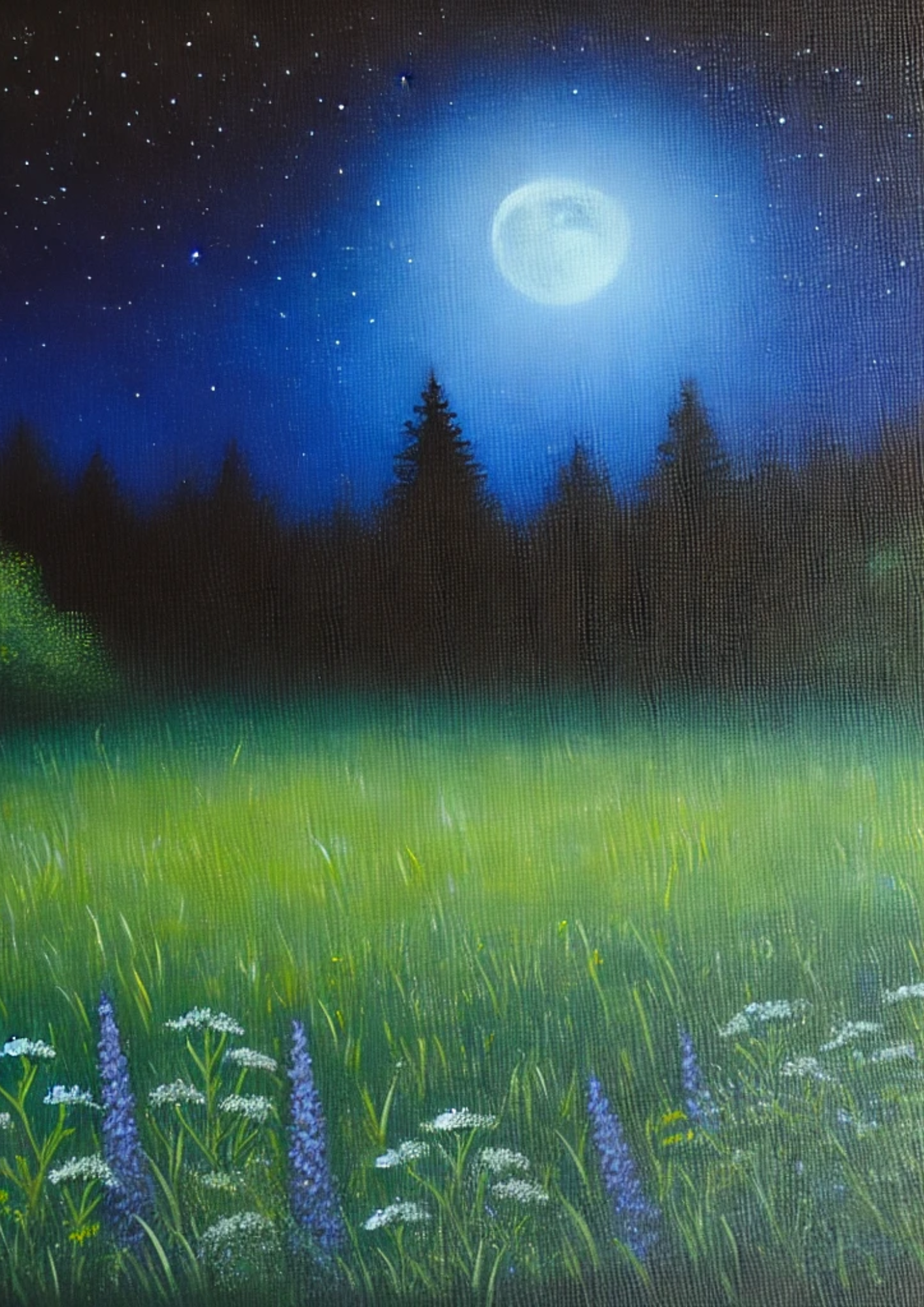 Sticker Sheet / Greeting Card – Night Landscape Full, Cat. No. 2183