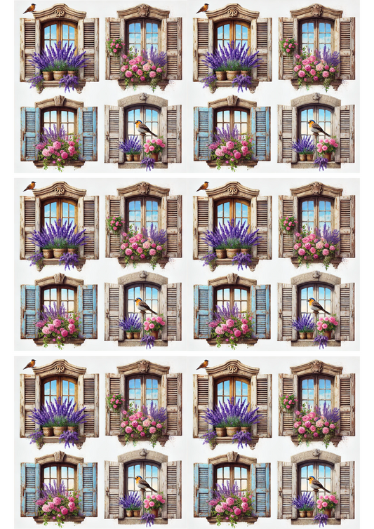 Sticker Sheet – Windows In Houses In Provence 2 Collage, Cat. No. 2198