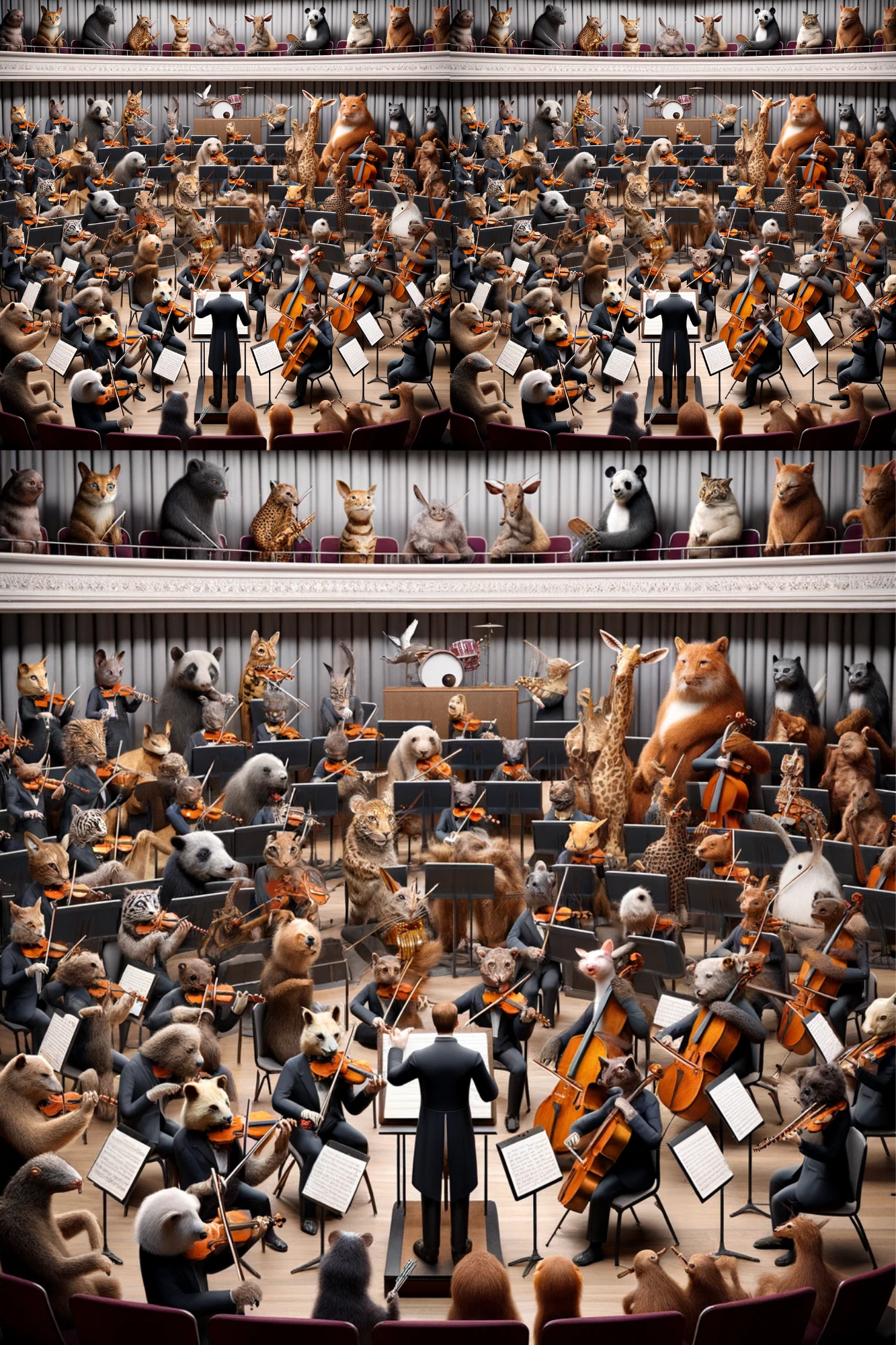 Sticker Sheet / Greeting Card – Animals Symphony Orchestra Cat. No. 235