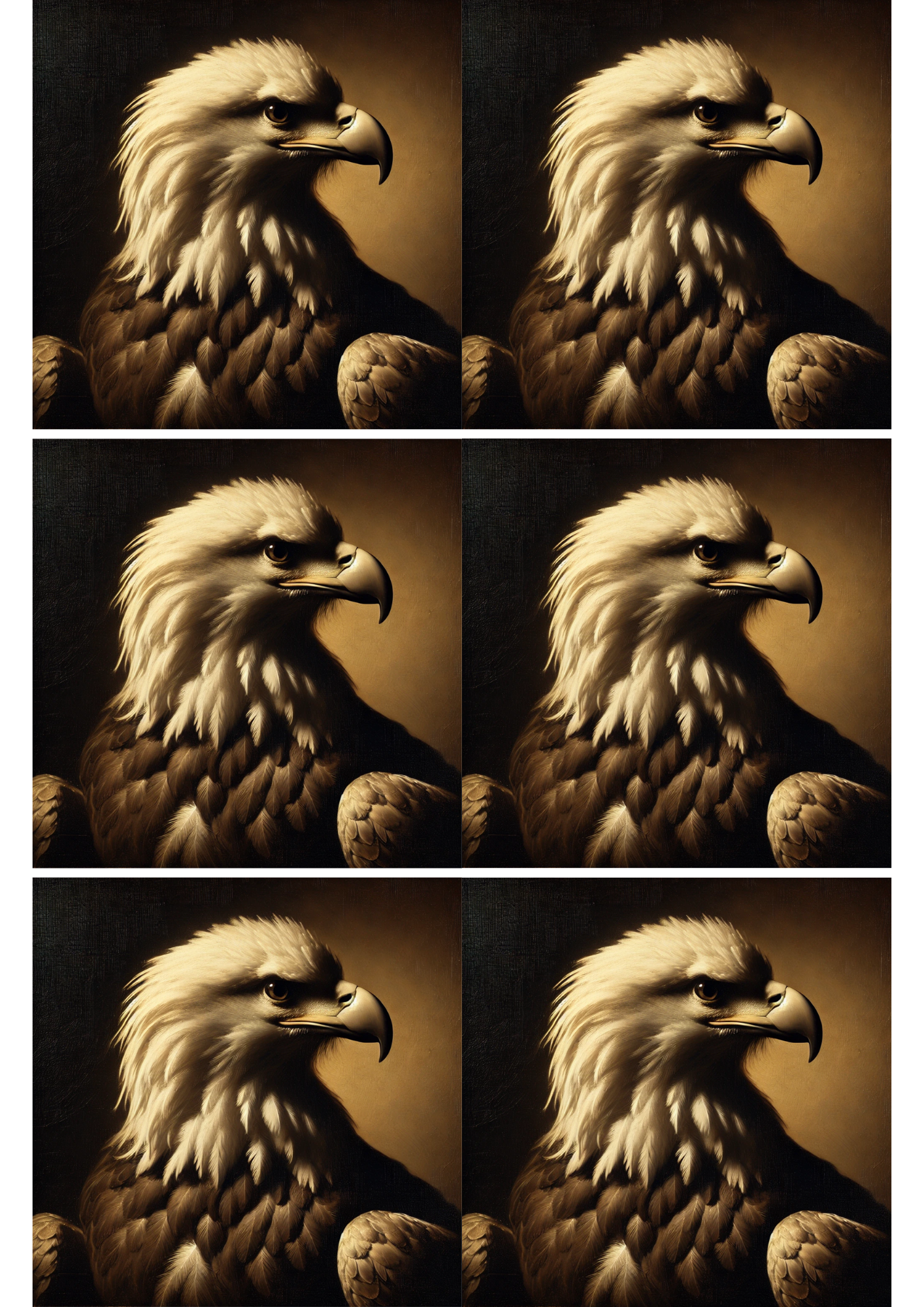 Sticker Sheet / Greeting Card – Eagle In The Style Of Rembrandt Collage, Cat. No. 2202