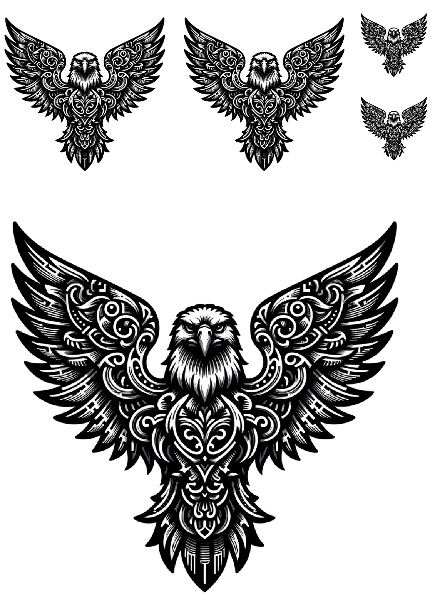 Sticker Sheet / Greeting Card – Eagle In Gothic Style Collage Cat. No. 1441