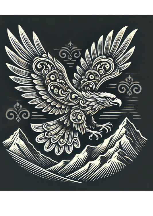 Sticker Sheet Eagle In Mountains Gothic Style Full Cat. No. 1444
