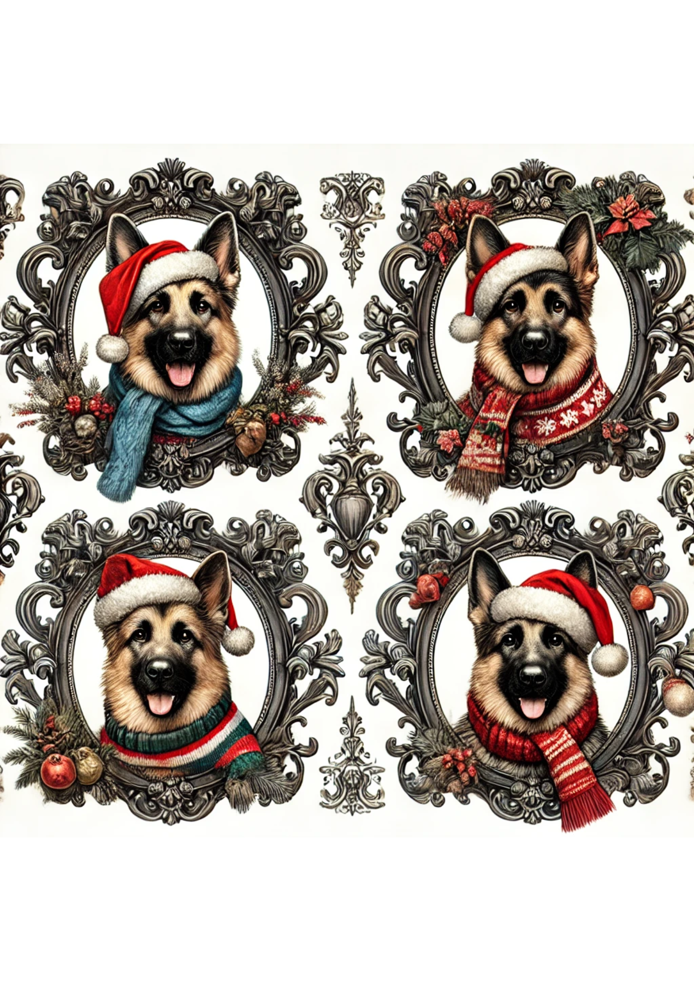 Sticker Sheet / Greeting Card – Sheepdog In Baroque Style Full Cat. No. 3088