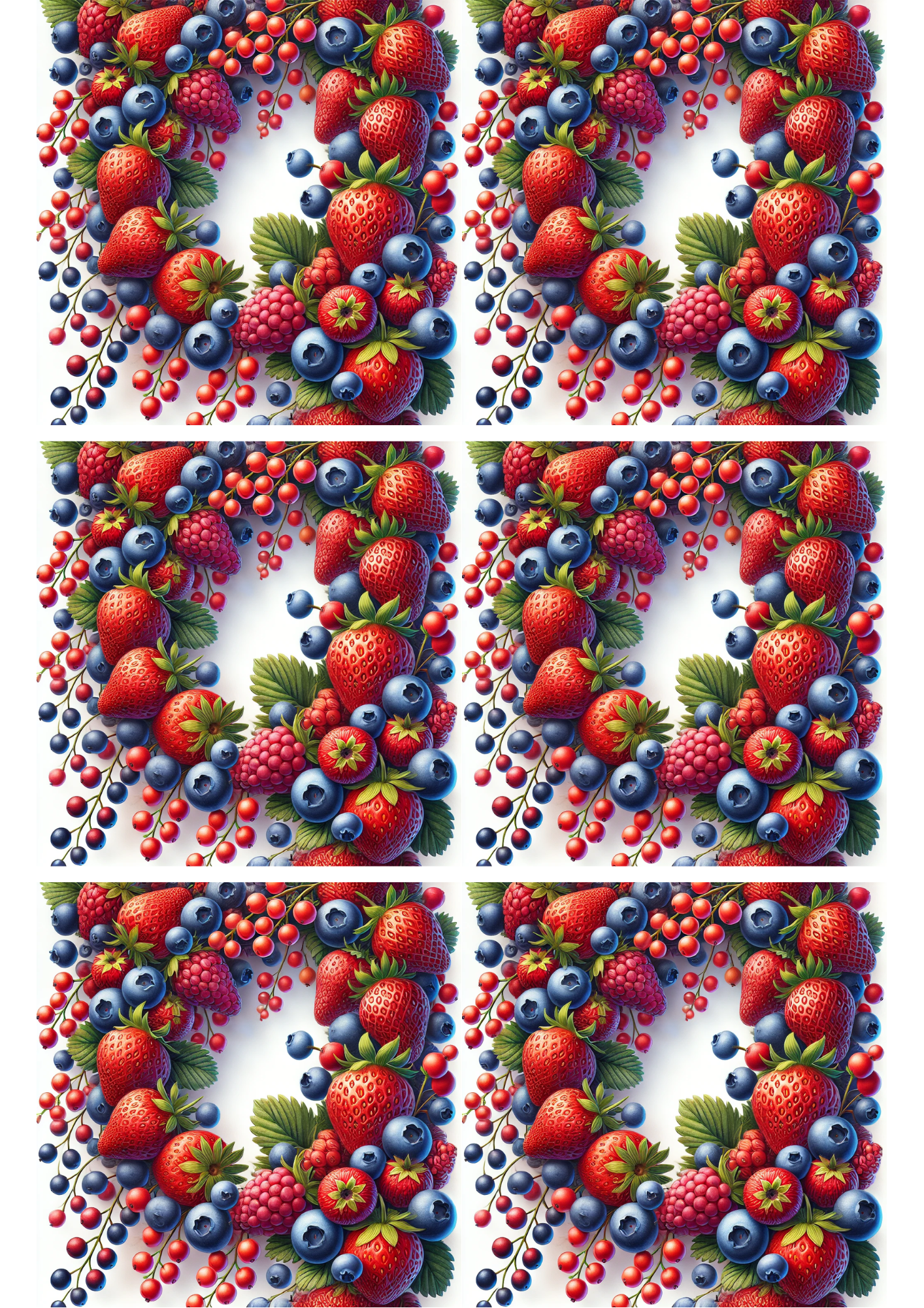 Sticker Sheet / Greeting Card – Fruit Garland Collage, Cat. No. 2200