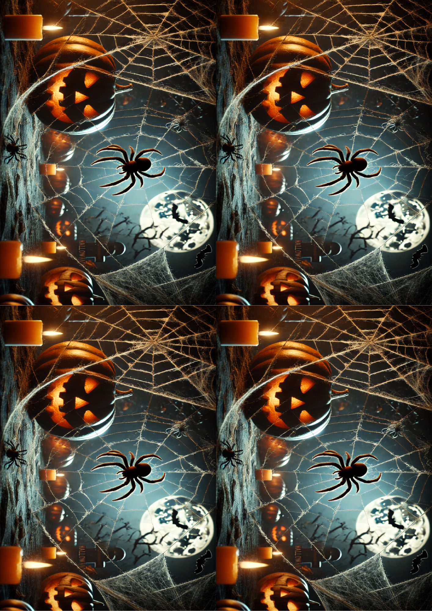 Sticker Sheet / Greeting Card – Halloween Spider Collage Cat. No. 1634