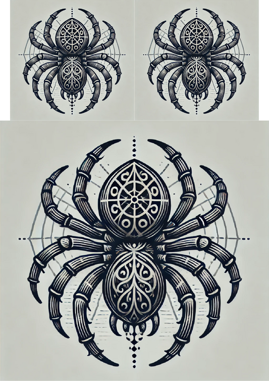 Sticker Sheet Spider In Gothic Style Collage Cat. No. 1445