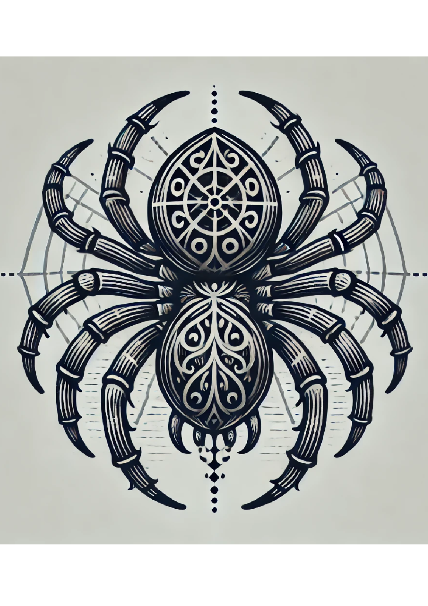 Sticker Sheet / Greeting Card – Spider In Gothic Style Full Cat. No. 1446