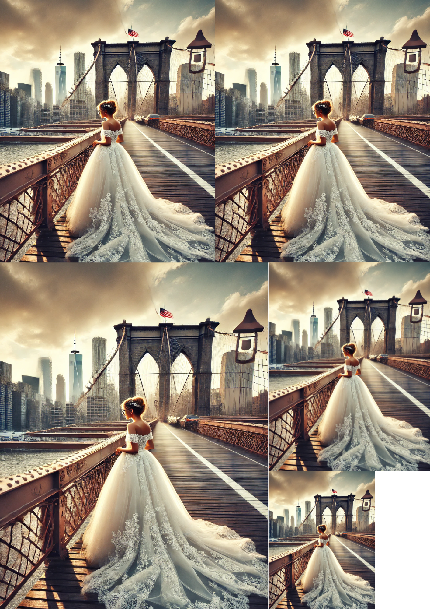 Sticker Sheet / Greeting Card – Bride On The Bridge Collage Cat. No. 1447