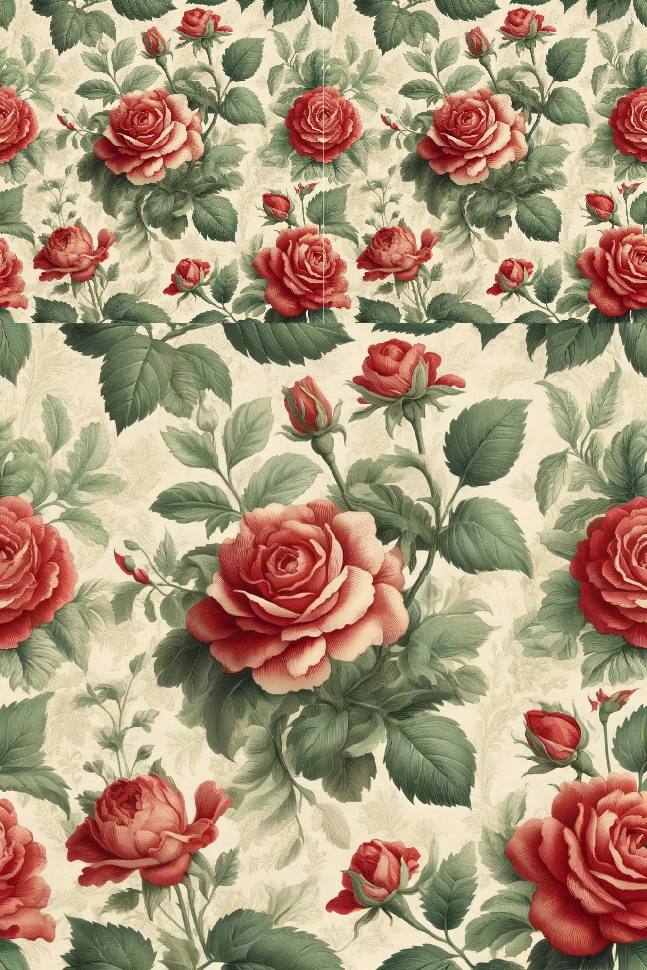 Sticker Sheet / Greeting Card – Red Roses Collage Cat. No. 1253