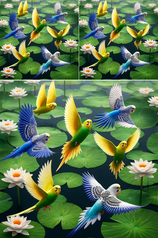 Sticker Sheet Budgerigars and Nanufars Cat. No. 250