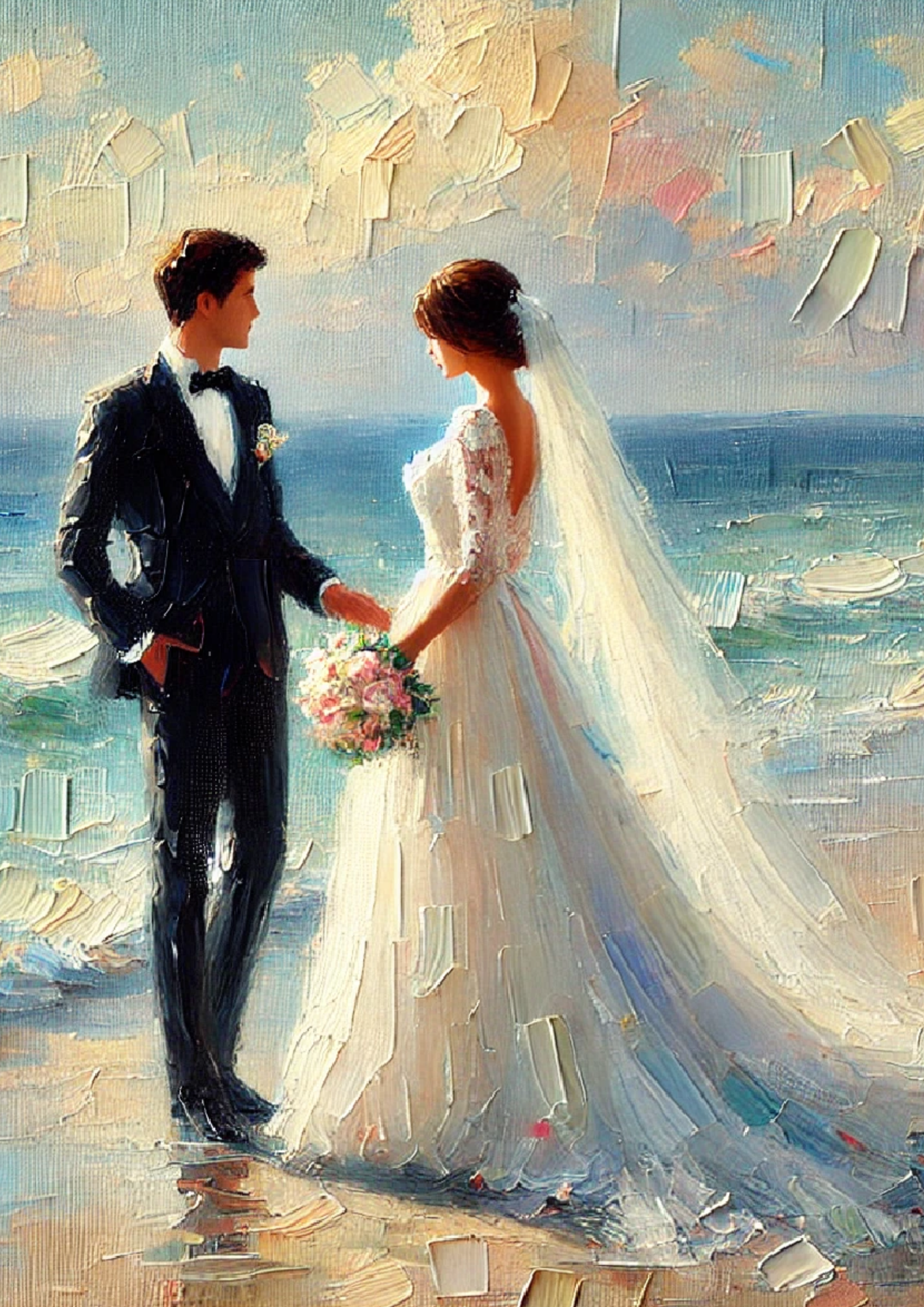 Sticker Sheet / Greeting Card – Marriage by the Sea Full Cat. No. 1366