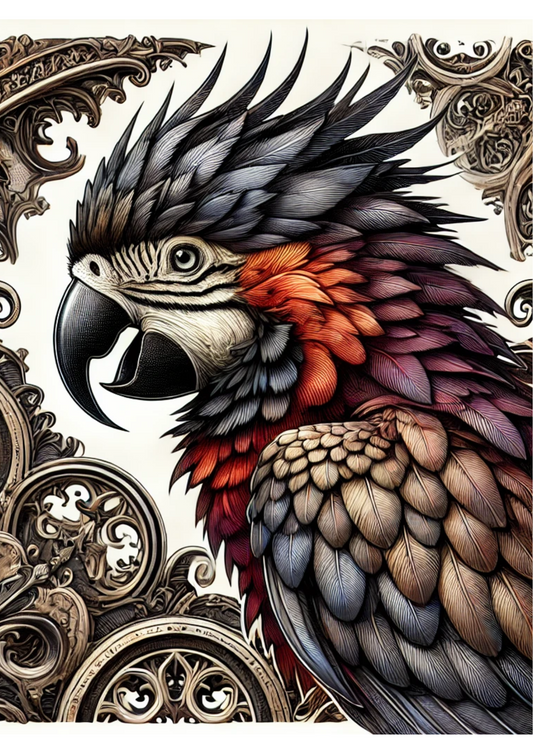 Sticker Sheet – Gothic Style Parrot Full Cat. No. 2213