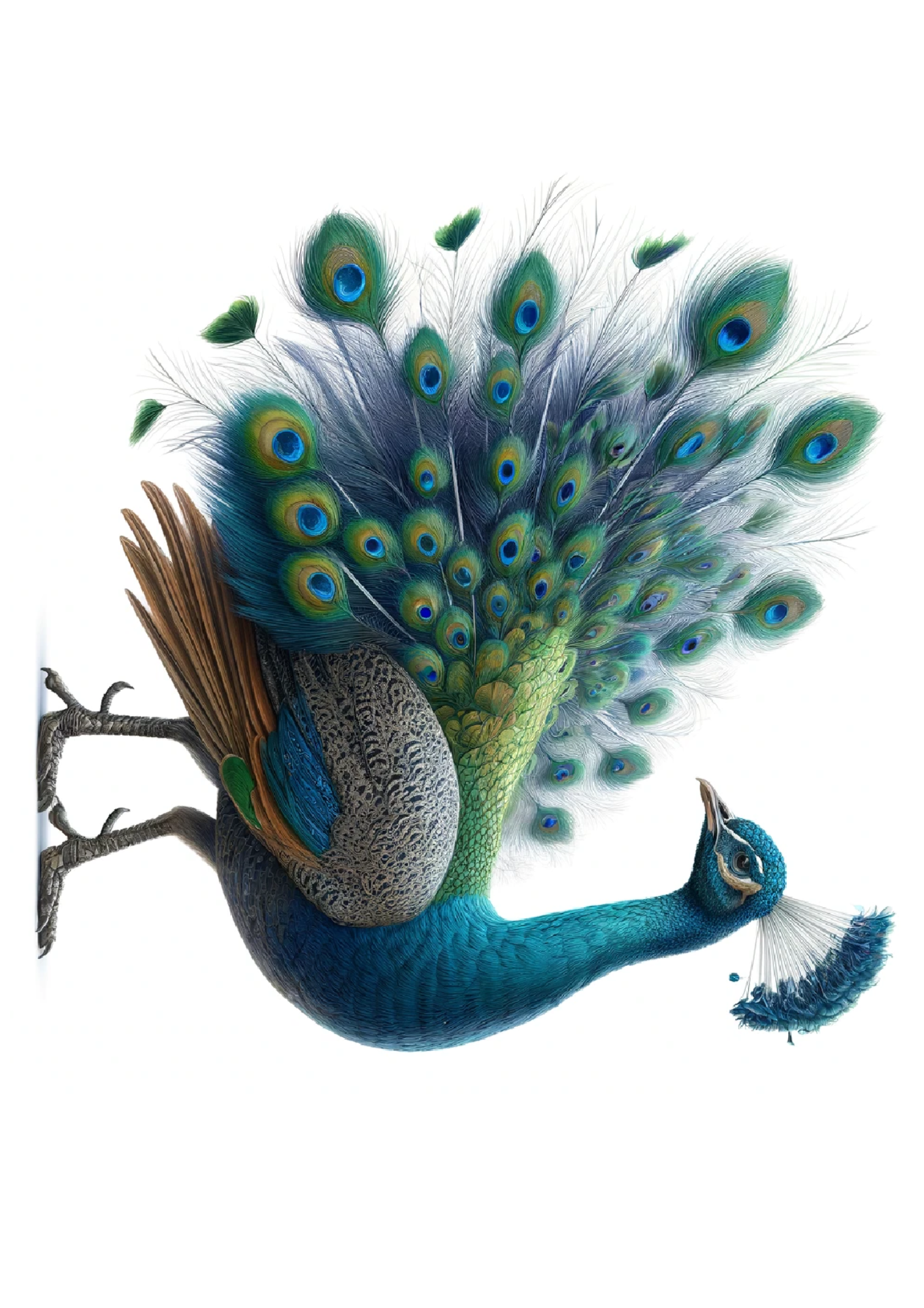 Sticker Sheet / Greeting Card – Peacock Full Cat. No. 1133